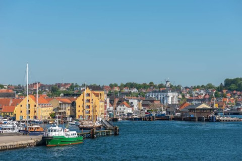 Maritime Svendborg, cityscape, harbour, jetty, historic warehouse, Great Belt, Baltic Sea, Fyn, Fyn