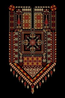 Embroidery vector Tatreez template, Palestinian fashion neck ornament