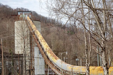 Lynch, Kentucky - Coal mining equipment remains in a former U.S. Steel company town in Harlan