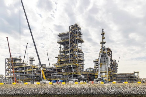 A bio-refinery is being built here. Construction site of the Finnish oil company Neste. Maasvlakte