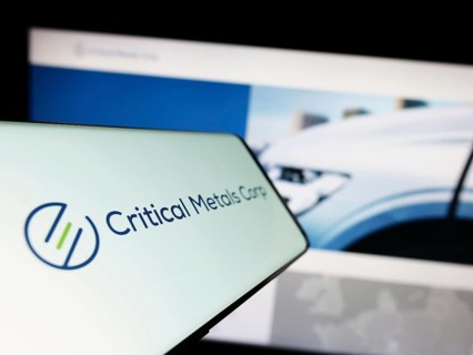 Stuttgart, Germany, 07-27-2023: Mobile phone with logo of lithium company Critical Metals Corp. on