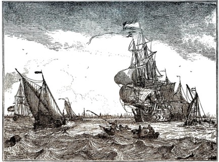 Dutch Piracy ship, 17th century, Europe, Holländisches Kaperschiff im 17. Jahrhundert