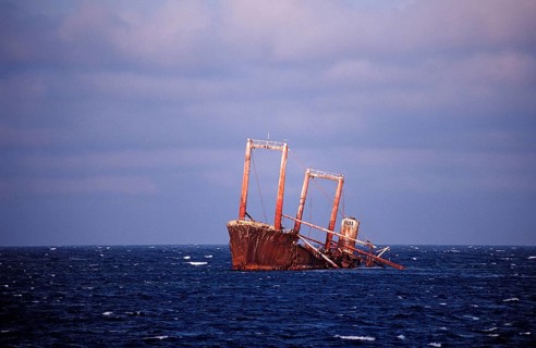Stranded shipwreck, Silverbanks, Caribbean Sea, Dominican Republic