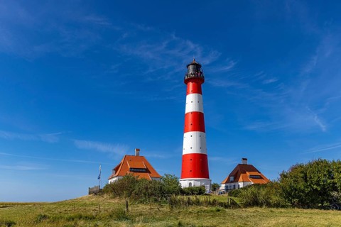 Westerhever lighthouse, Eiderstedt, North Frisia, Schleswig Holstein, Germany