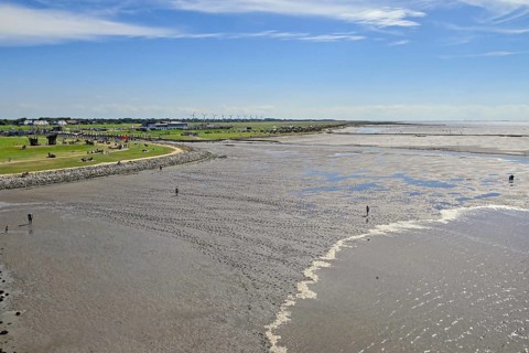 Wadden Sea seen from the lighthouse Obereversand, Dorum-Neufeld, Wurster North Sea coast, Lower