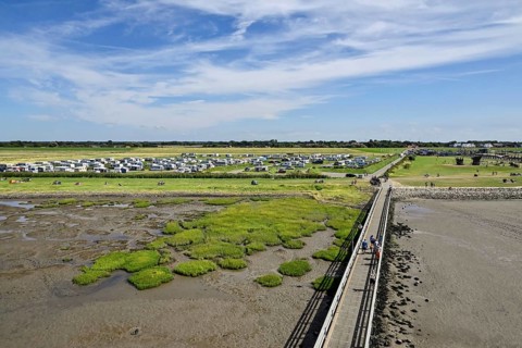 Wadden Sea seen from the lighthouse Obereversand, Dorum-Neufeld, Wurster North Sea coast, Lower