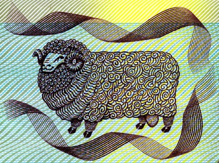 A merino ram on the old Australian $2 bank note featuring John MacArthur