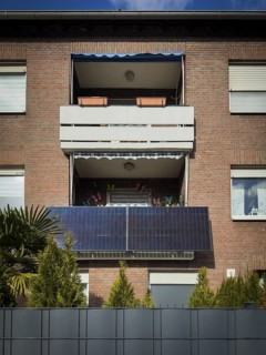 Balcony power station on a house in Düsseldorf, Germany