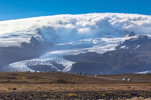 Vatnajokull Glacier National Park, Iceland. Horizontal shot