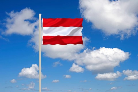 The flag of Austria, Austria, EU, Europe, capital is Vienna, Studio