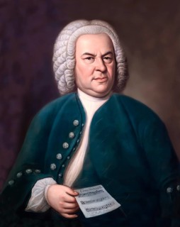 Johann Sebastian Bach, 1685, 1750, German composer, digital edited according to a painting by Elias