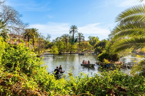 Boat trips in La Ciutadella Park (Parc de La Ciutadella) in the historic centre of Barcelona, Spain