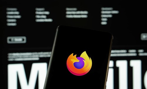 Dhaka, Bangladesh- 08 March 2025: mozilla firefox logo is displayed on a smartphone screen, with