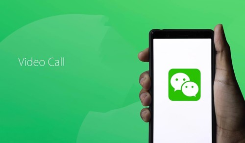 WeChat logo displayed on smartphone.