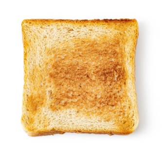 Toast slice isolated on white