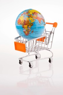 Globe on a shooping cart