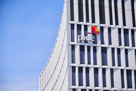 Pwc logo on the building of PricewaterhouseCoopers, Berlin, Berlin, Germany