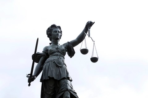Justitia in Frankfurt am Main, Justice, Judgement, Scales, Balance, Jurisdiction, Judiciary