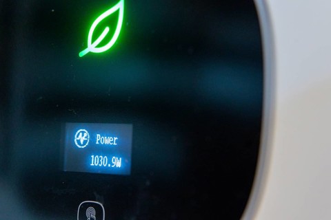 Solar system, an inverter displays the current solar power yield