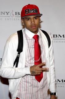 Chris Brown at the 2008 Sony/BMG Grammy After Party held at the Beverly Hills Hotel in Beverly