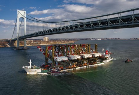 Massive Post Panamax Cranes Arriving at Port Newark Container Terminal, NJ Made and shipped from