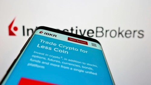 Stuttgart, Germany, 07-24-2022: Smartphone with website of US company Interactive Brokers LLC (IB)