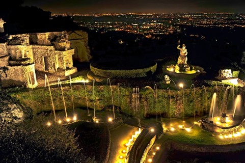 Fontana della Rometta e di Roma, Renaissance garden of the Villa d'Este, water features, fountains,