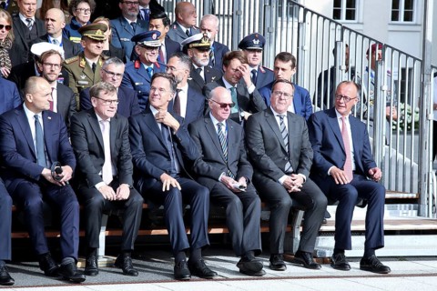 From right to left Friedrich Merz, Chancellor of the Federal Republic of Germany - Boris Ludwig