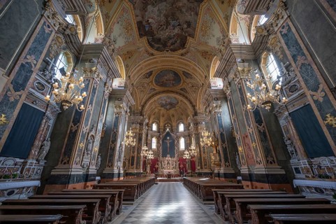 Interior of Bressanone Cathedral, Cathedral Square, Bressanone, South Tyrol, Italy