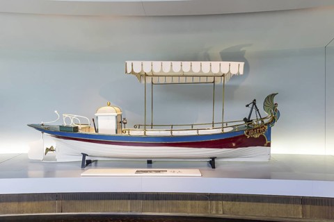 Daimler motorboat Maarie from 1888, owned by Chancellor Otto von Bismarck. The Mercedes-Benz Museum