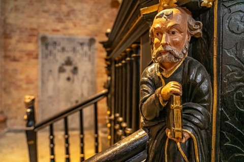 Detail in the interior of Ratzeburg Cathedral, Ratzeburg, Schleswig-Holstein, Germany