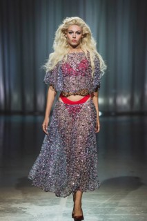 Daniela (winner GNTM2025) as a model for Kilian Kerner during the Berlin Fashion Week 2025 on 02.07