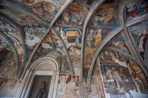 Cathedral cloister around 1370, the frescoes were painted from around 1390, Bressanone Cathedral,