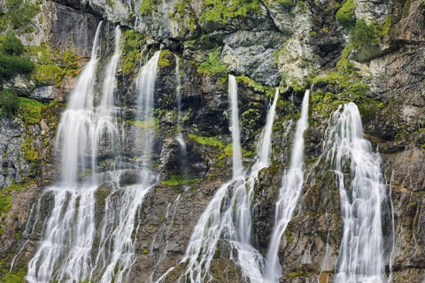 Jungibach Falls in Gental near Engstlenalp, Canton Bern, Switzerland