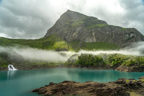 The Lac des Gloriettes reservoir in the Pyrenees near Gavarnie-Gèdre, France