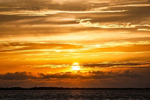 Sunset over Gironde Estuary, Braud-et-Saint-Louis, France