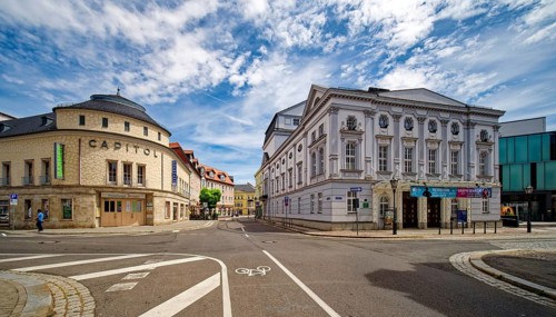 Döbelner Mittelsächsisches Theater, municipal theatre and old Capitol cinema, Döbeln, Saxony,