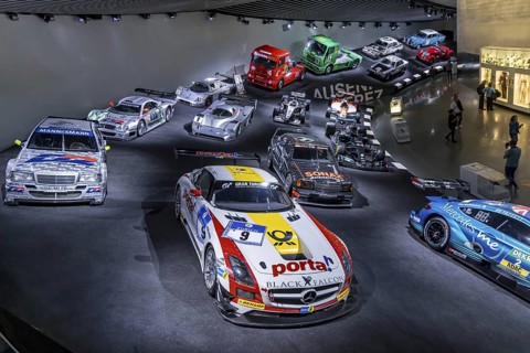 The Mercedes-Benz Museum in Stuttgart presents a journey through the automotive history of the