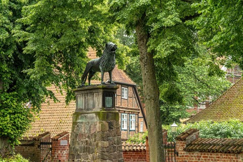 The Brunswick Lion at Ratzeburg Cathedral, Ratzeburg, Schleswig-Holstein, Germany