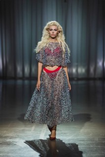 Daniela (winner GNTM2025) as a model for Kilian Kerner during the Berlin Fashion Week 2025 on 02.07