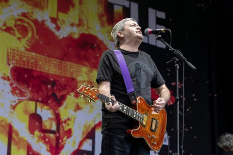 Ian McCallum, guitarist, Little Fingers, punk rock band, Northern Ireland, open air at the Citadel