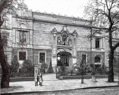 The front view of the Künstlerhaus in Berlin, around 1895, Germany, Historical, digitally enhanced