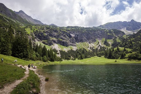 Unterer Gaißalpsee, near Oberstdorf, Oberallgäu, Allgäu Alps, Allgäu, Bavaria, Germany