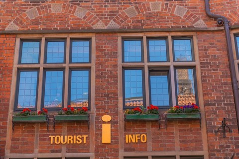Tourist information in the Haus des Glockenspiels, Böttcherstrasse, cultural monument in the