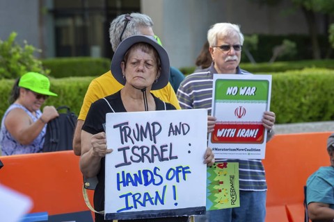 Detroit, Michigan USA - 28 June 2025 - Protesters rallied at the Federal Building and then marched