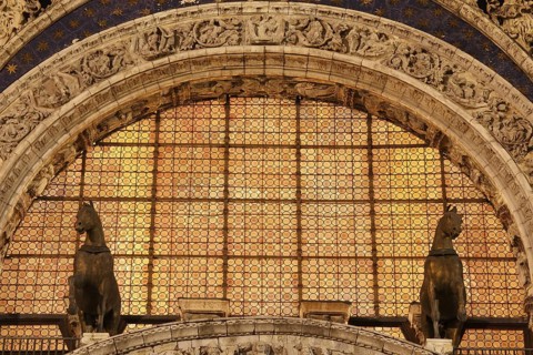 Loggia dei Cavalli, Roman Catholic Basilica of St Mark on St Mark's Square, Venice, Veneto, Italy