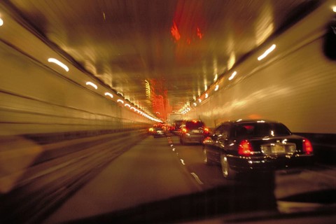 Rush hour in the Lincoln Tunnel, Movement, New York City, USA