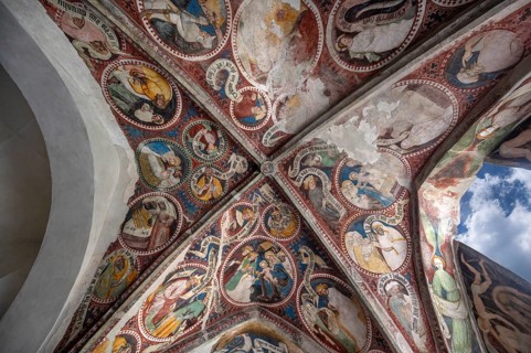 Cathedral cloister around 1370, the frescoes were painted from around 1390, Bressanone Cathedral,