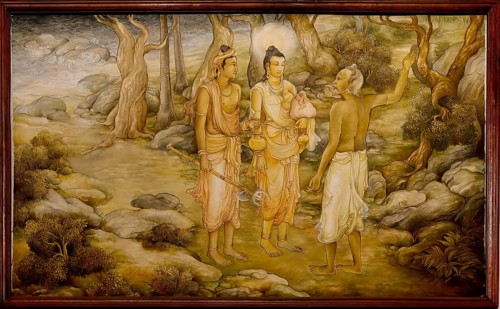 Temple of the sacred Tooth Relic or Sri Dalada Maligawa, Painted panel depicting the history of the