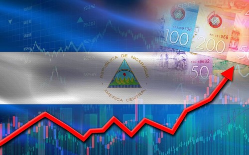 Nicaragua economic growth on financial graph. Nicaragua financial growth on market graph